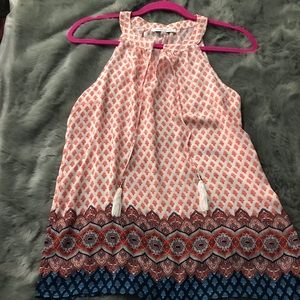 orange and blue dressy tank